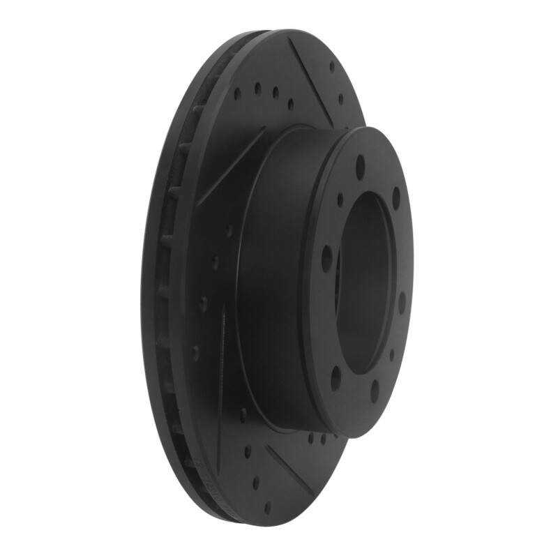 Toyota Hilux Brake Rotor (1) - Front Right - R1 Concepts - Drilled & Slotted - Black - `09-`15